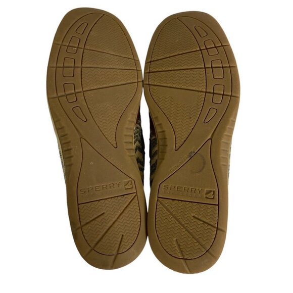 Sperry Topsider Leather Angelfish Boat Shoes Brown‎ Animal Print Size 7.5 Flats - Picture 4 of 10